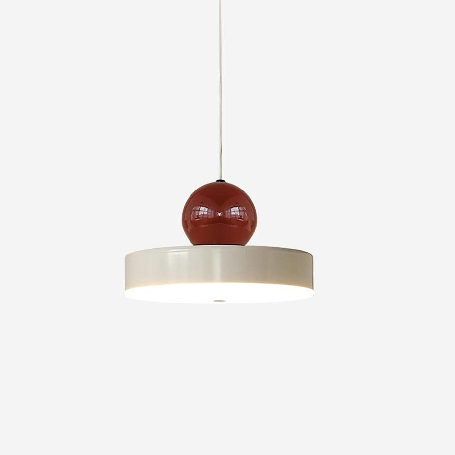 Red Sphere Shade Pendant Lamp And Integrated LED