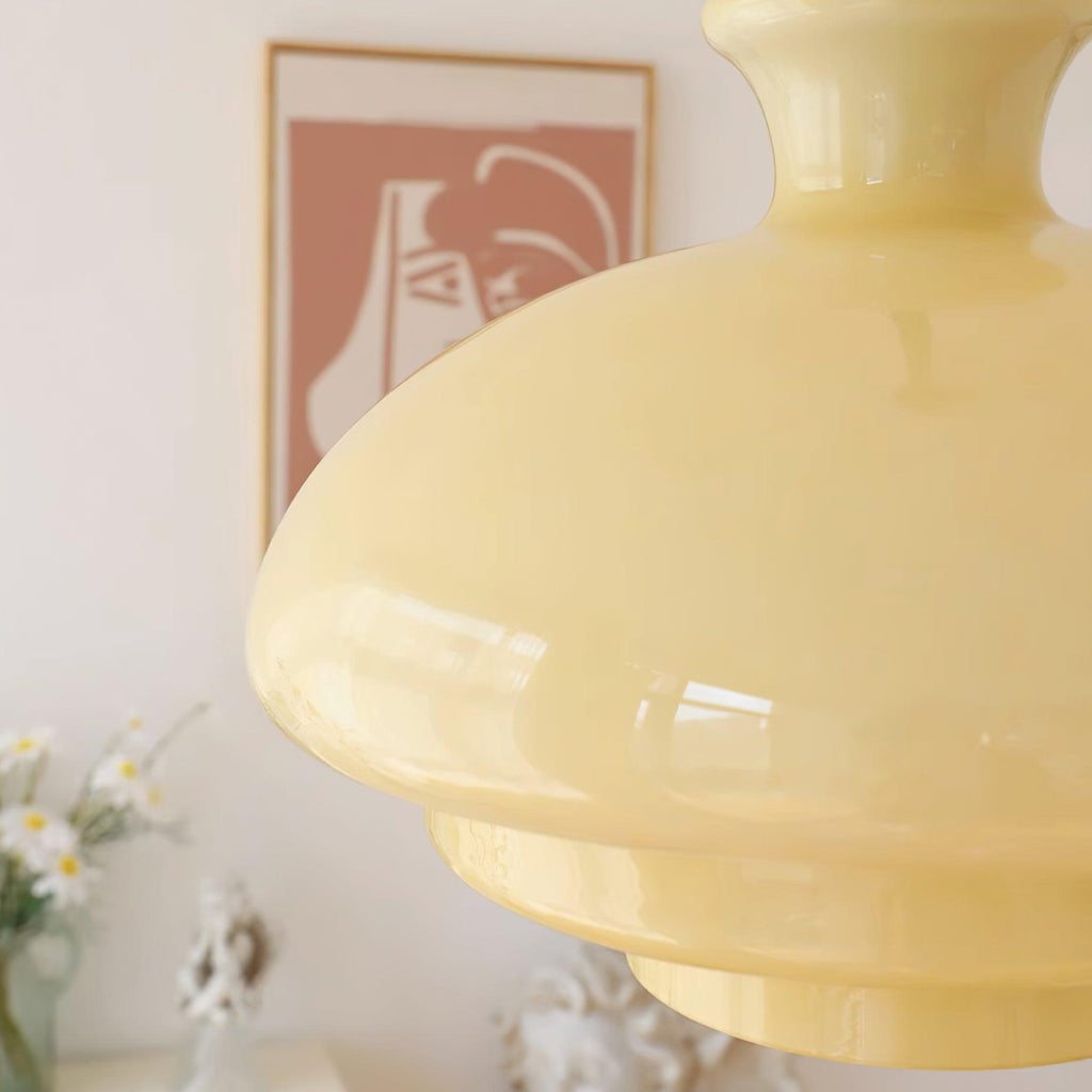 Warm Ambient Glow Pendant Lamp With Layered Glass Dome