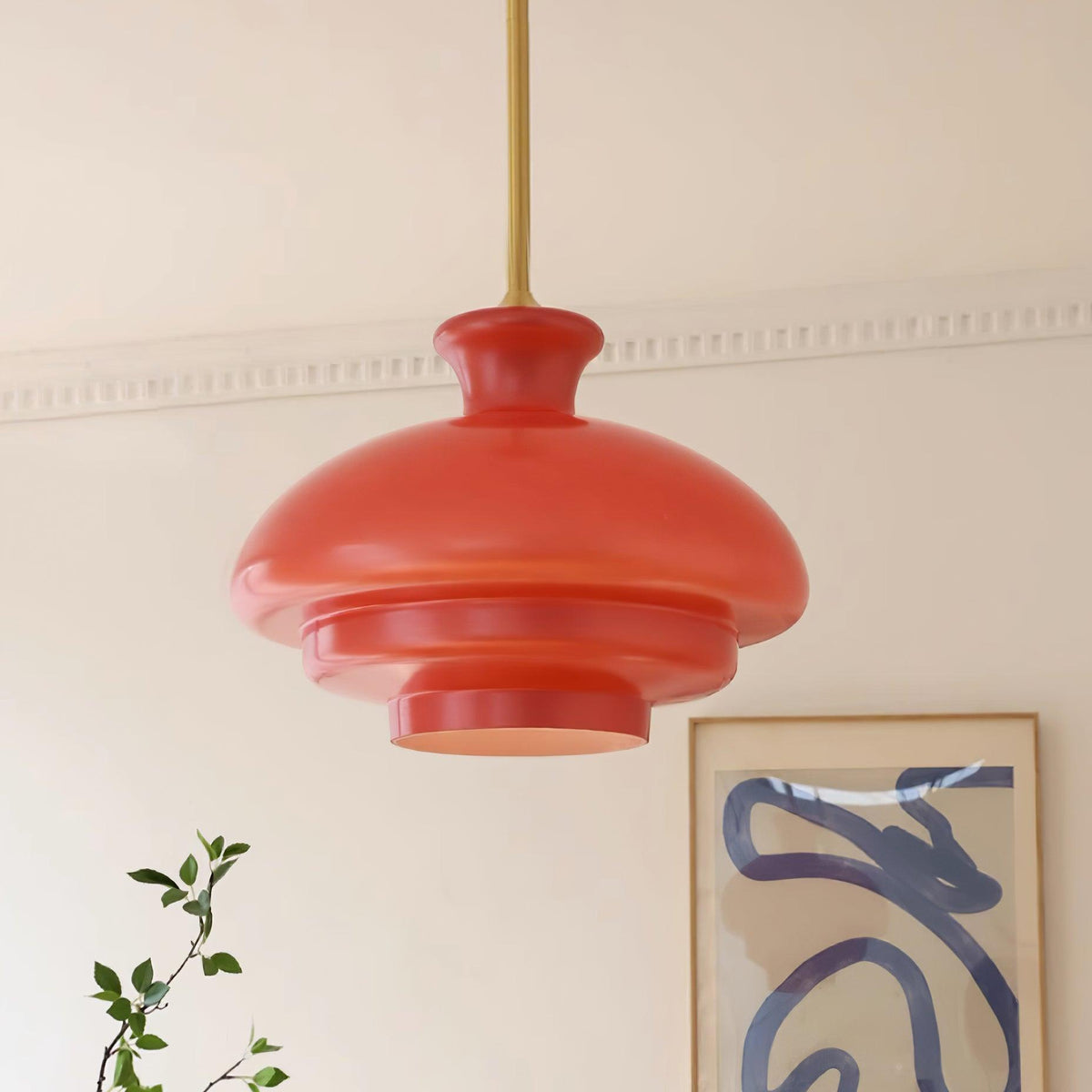 Warm Ambient Glow Pendant Lamp With Layered Glass Dome