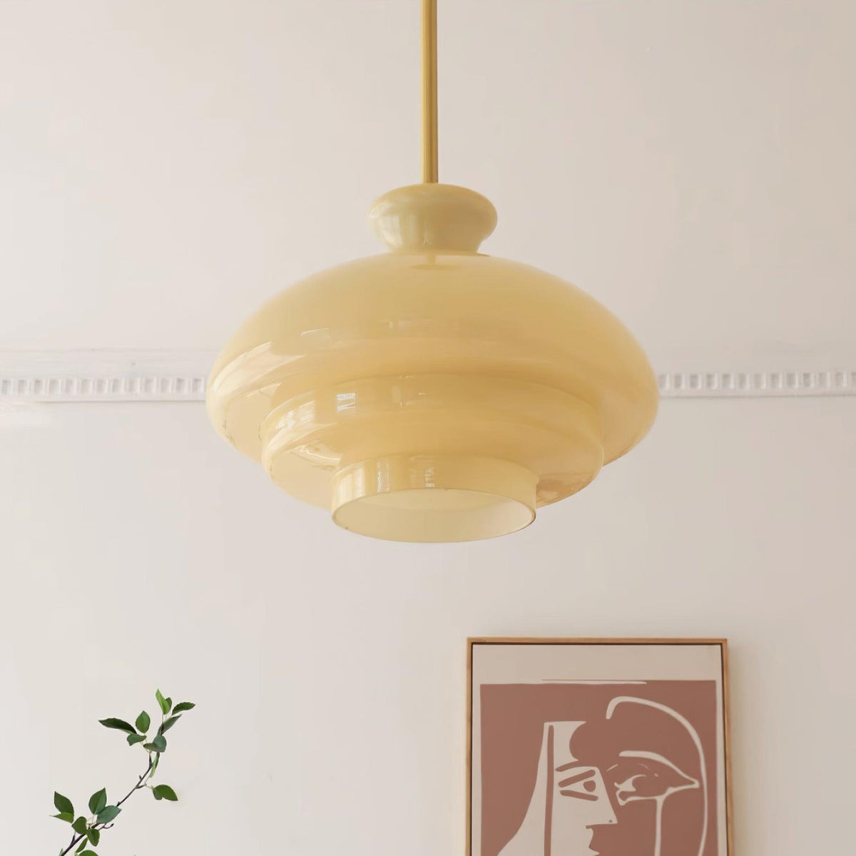 Warm Ambient Glow Pendant Lamp With Layered Glass Dome