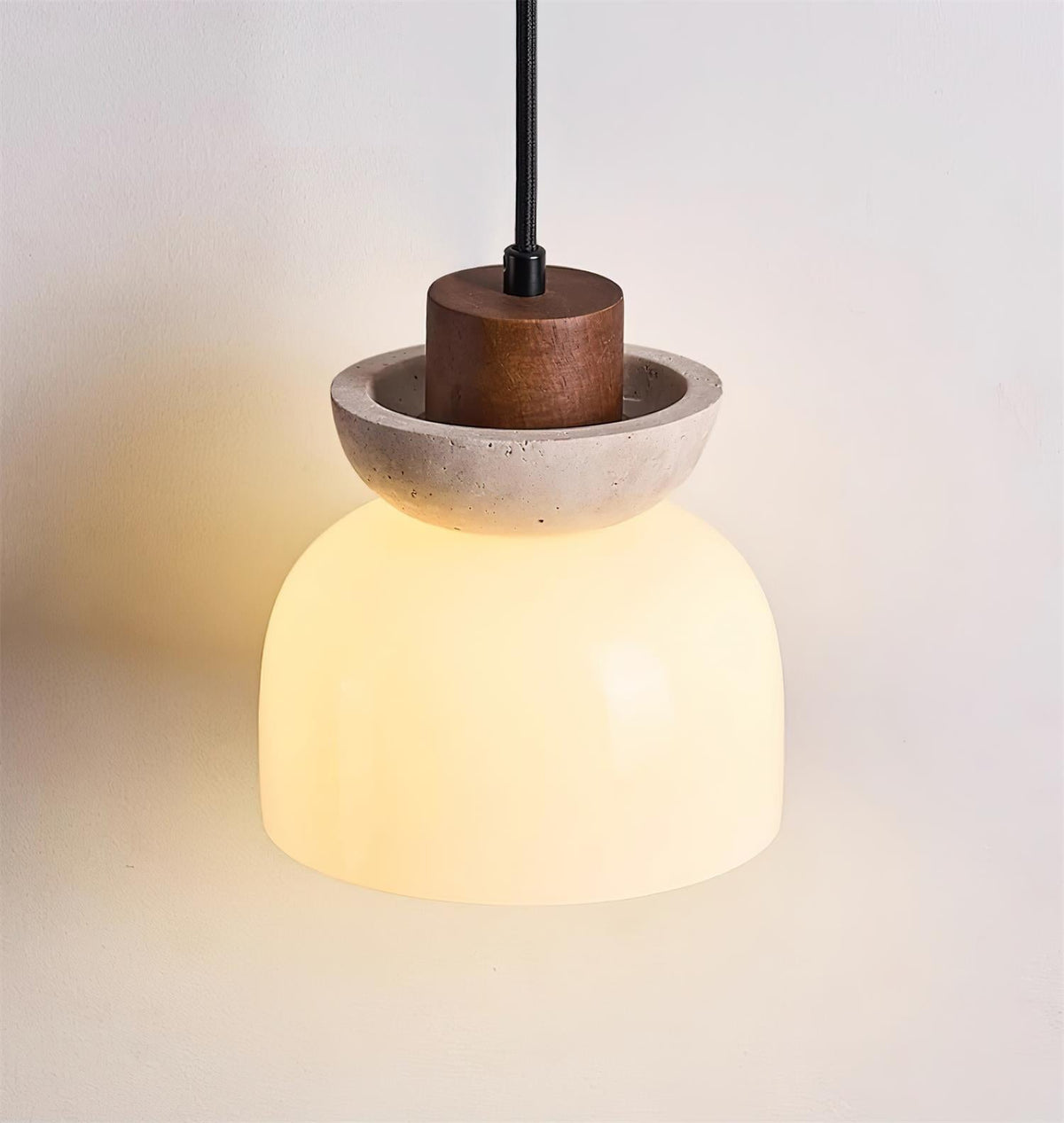 Dome Travertine Glass Pendant Light With Diffused Glow