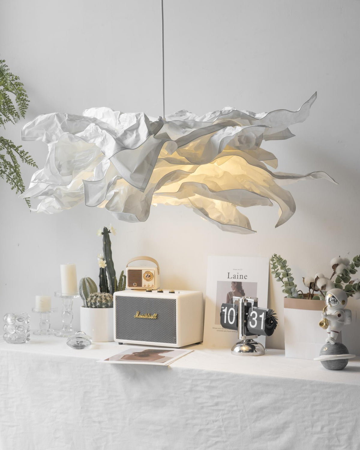 Pendant Light With Soft Ambient Glow Origami Paper
