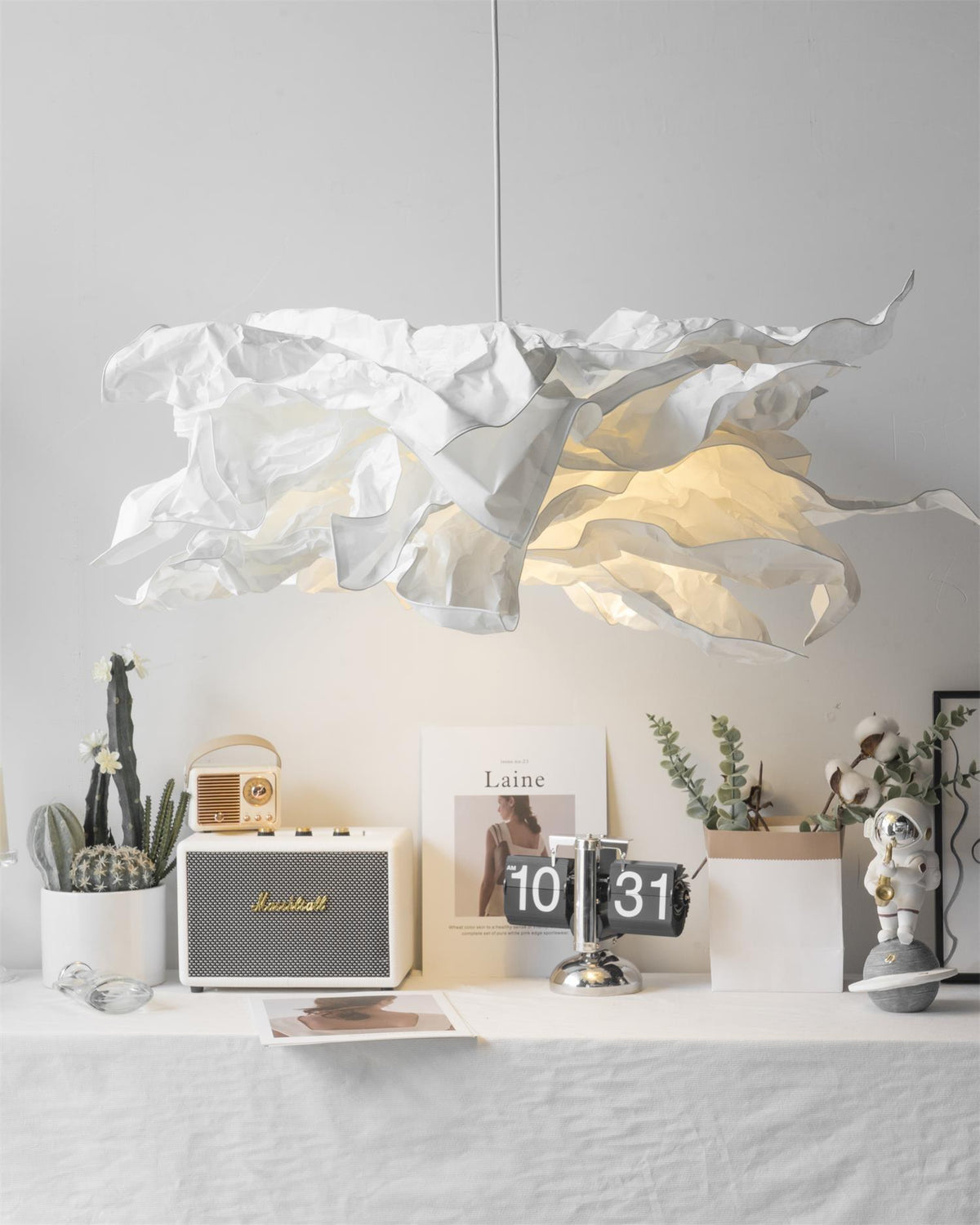 Pendant Light With Soft Ambient Glow Origami Paper