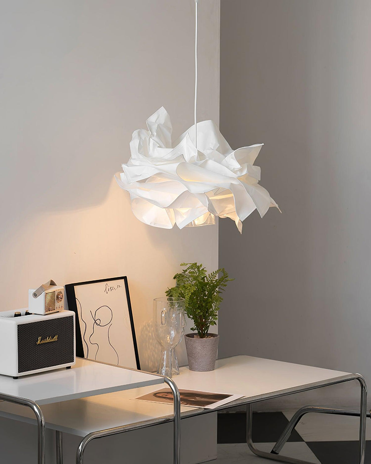 Pendant Light With Soft Ambient Glow Origami Paper