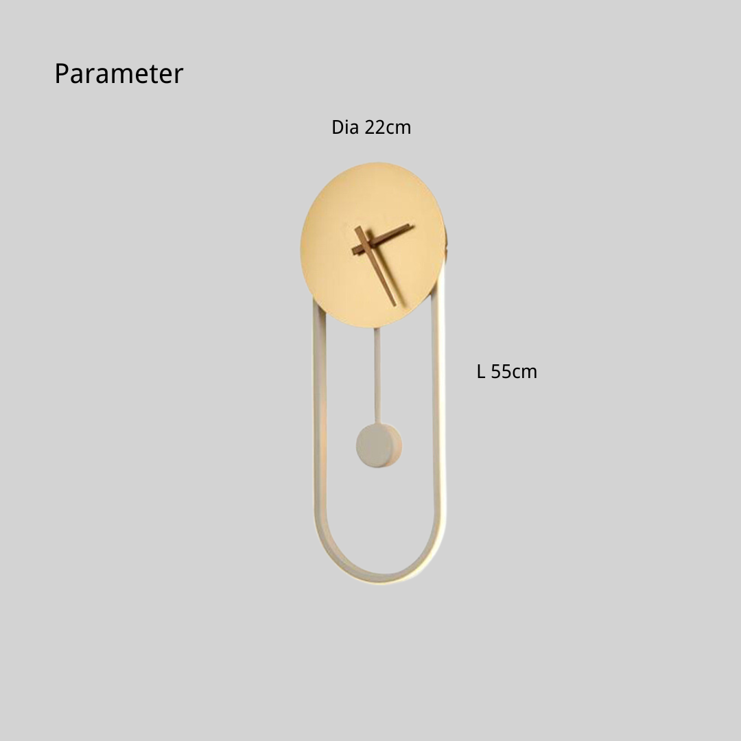 Lamp Wall Clock Nordic In Black And Gold