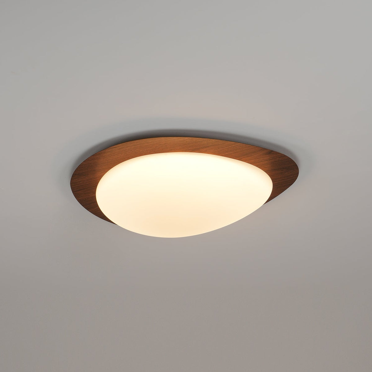 Warm Ambience Walnut Pebble Ceiling Light