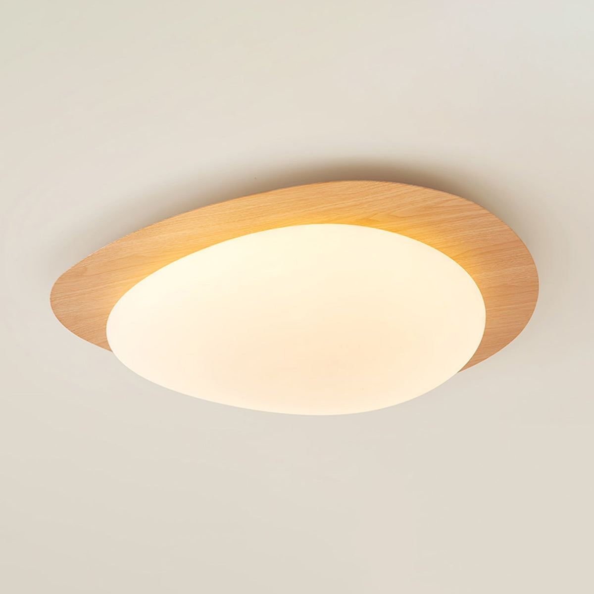 Warm Ambience Walnut Pebble Ceiling Light