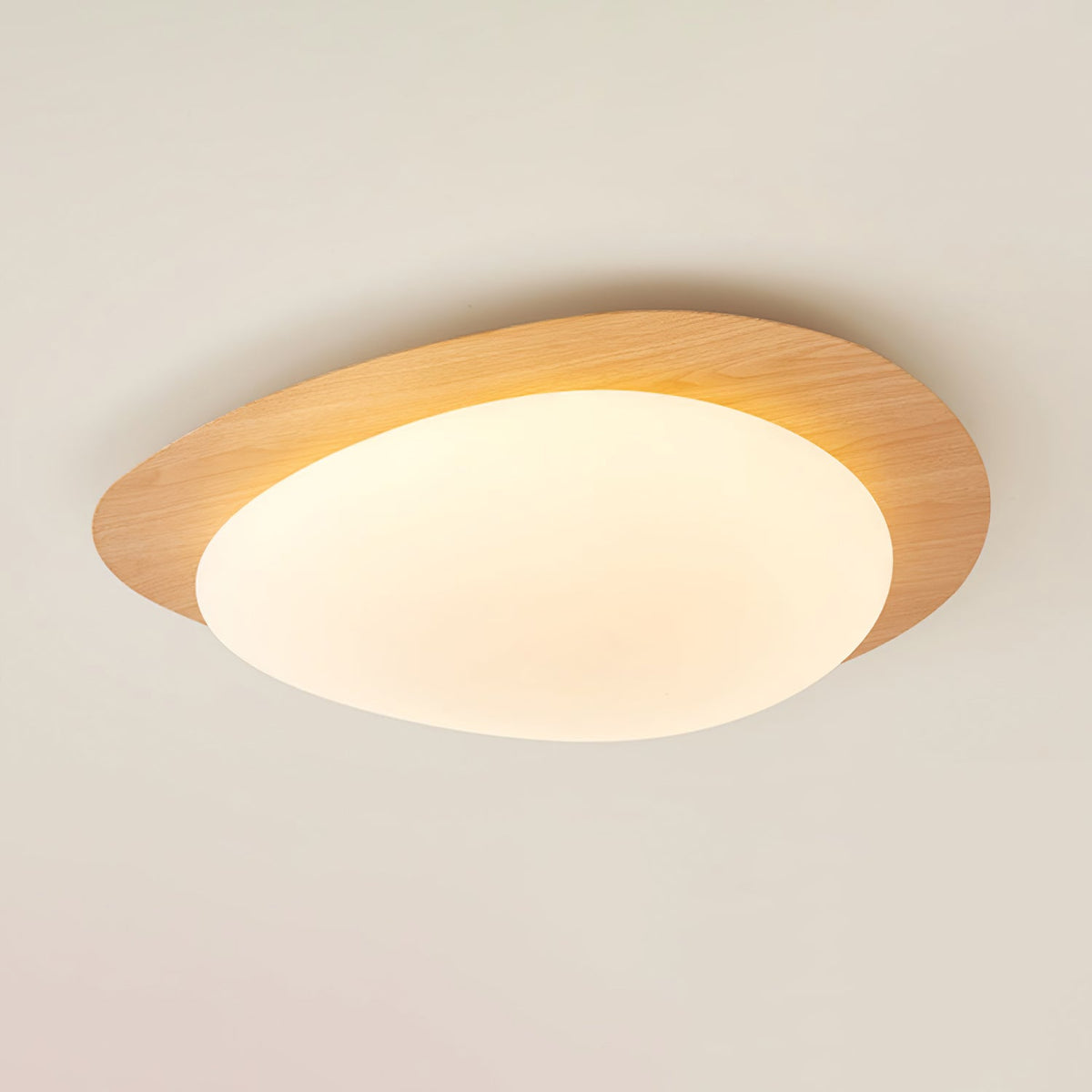 Warm Ambience Walnut Pebble Ceiling Light