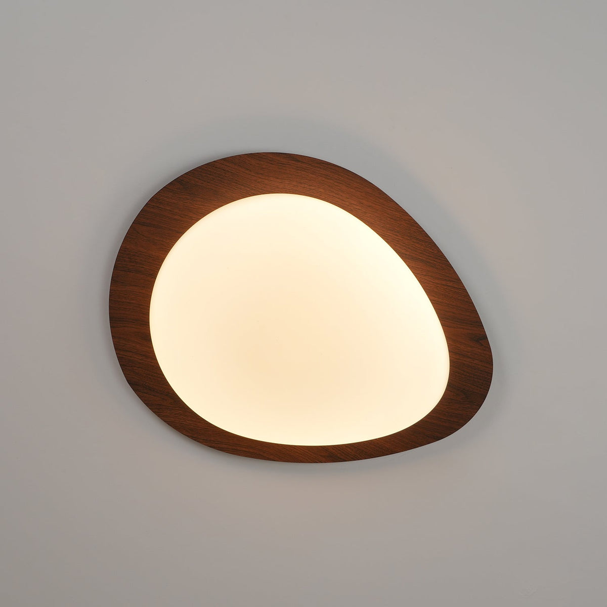 Warm Ambience Walnut Pebble Ceiling Light