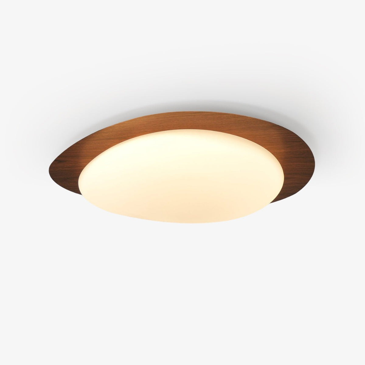 Warm Ambience Walnut Pebble Ceiling Light