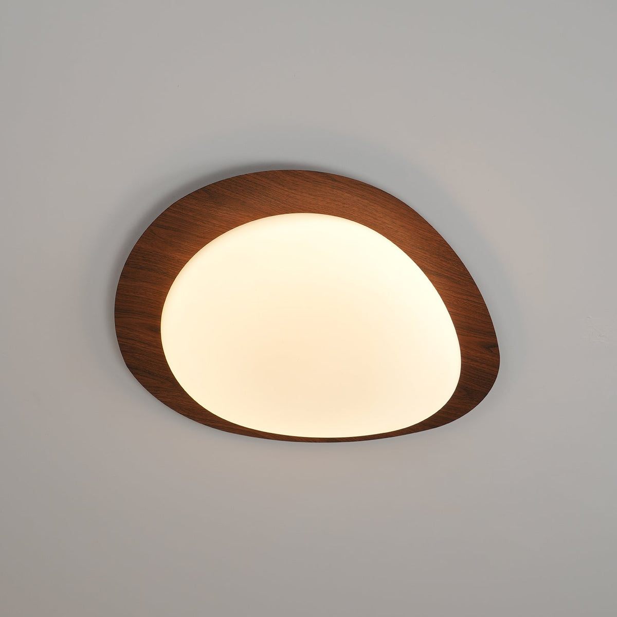 Warm Ambience Walnut Pebble Ceiling Light