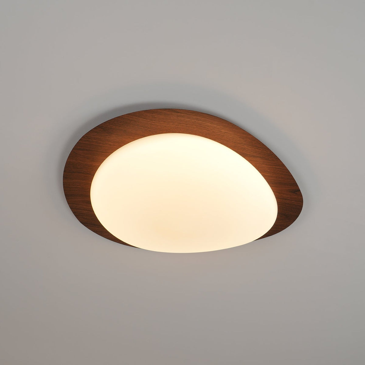 Warm Ambience Walnut Pebble Ceiling Light