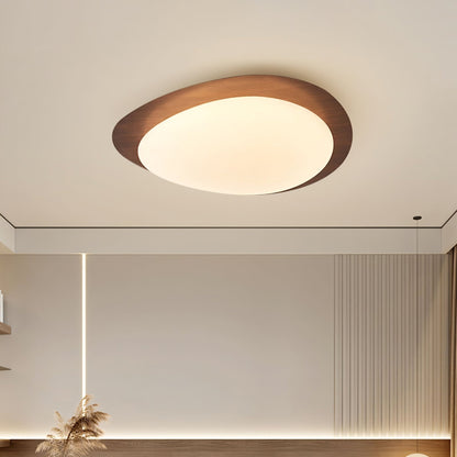 Warm Ambience Walnut Pebble Ceiling Light