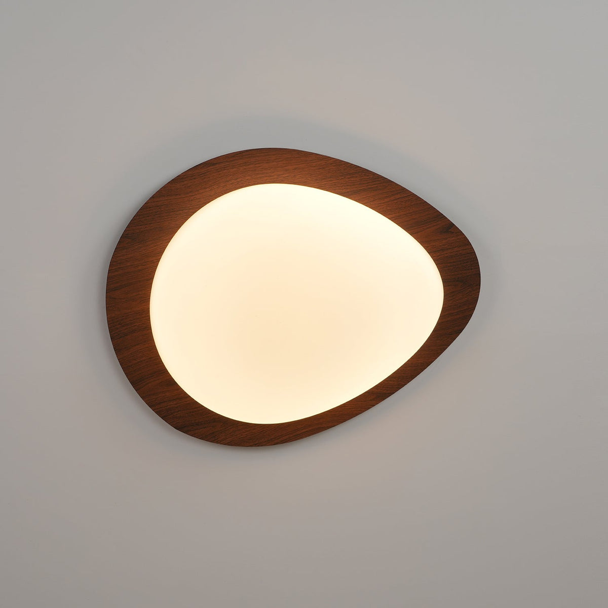 Warm Ambience Walnut Pebble Ceiling Light
