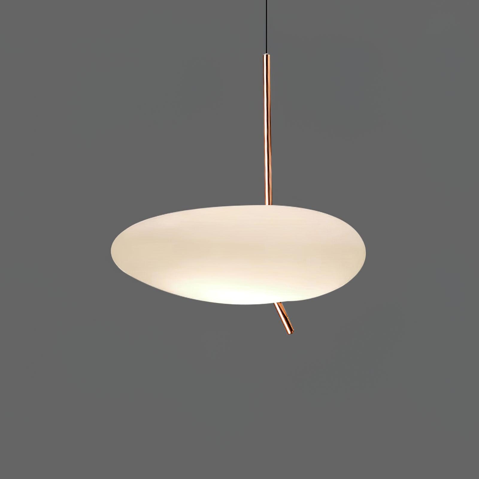 Soft Glow Pendant Light With Rose Gold Pebble