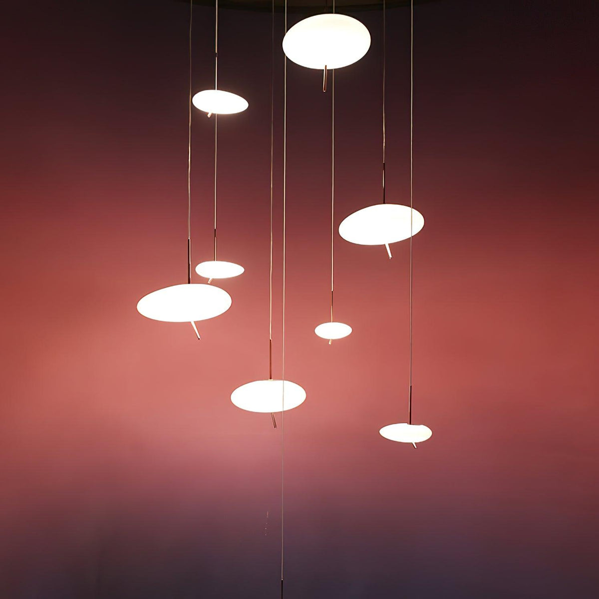 Soft Glow Pendant Light With Rose Gold Pebble