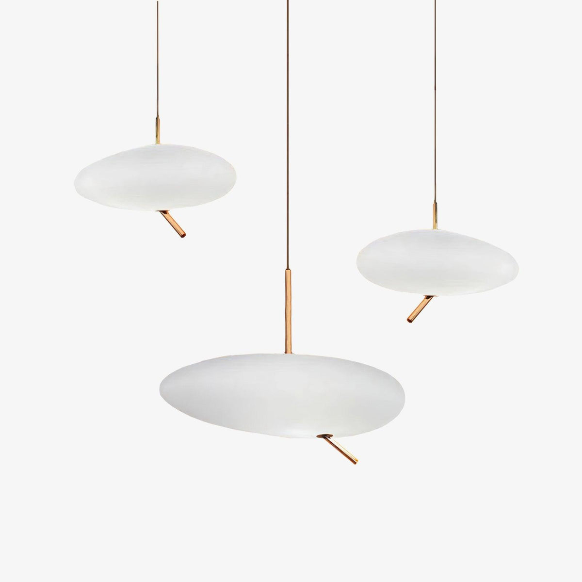 Soft Glow Pendant Light With Rose Gold Pebble