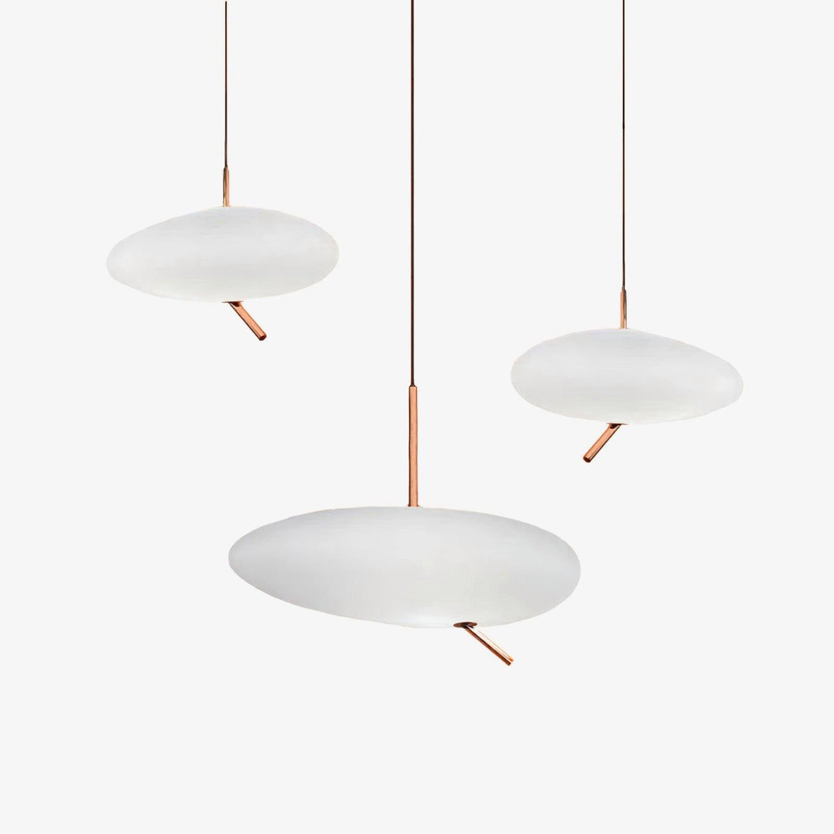 Soft Glow Pendant Light With Rose Gold Pebble
