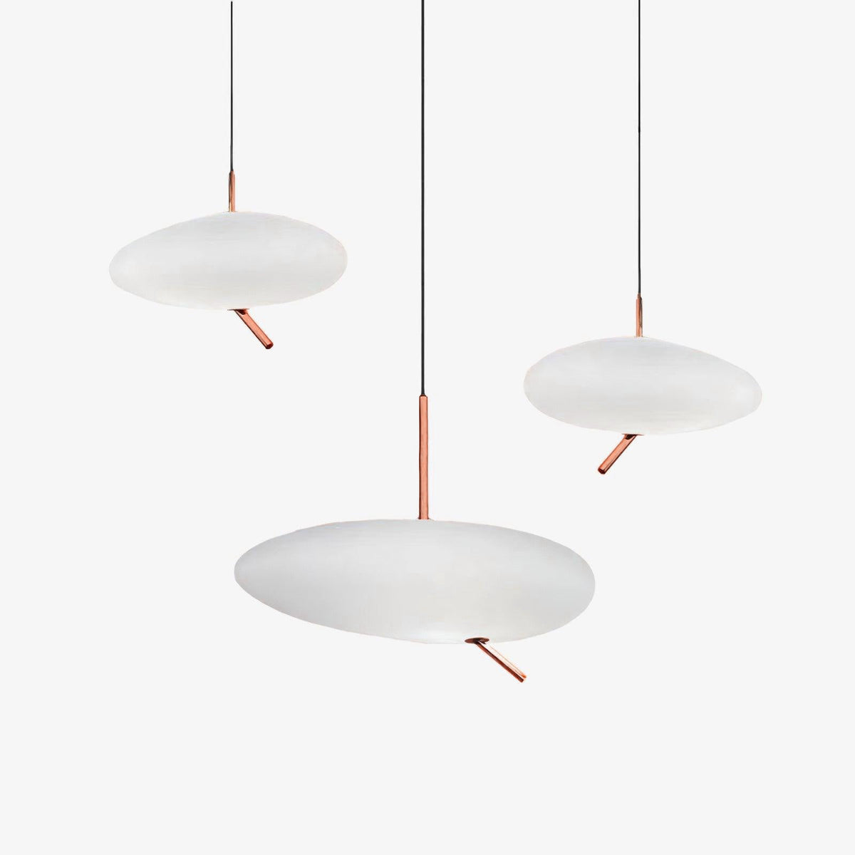 Soft Glow Pendant Light With Rose Gold Pebble