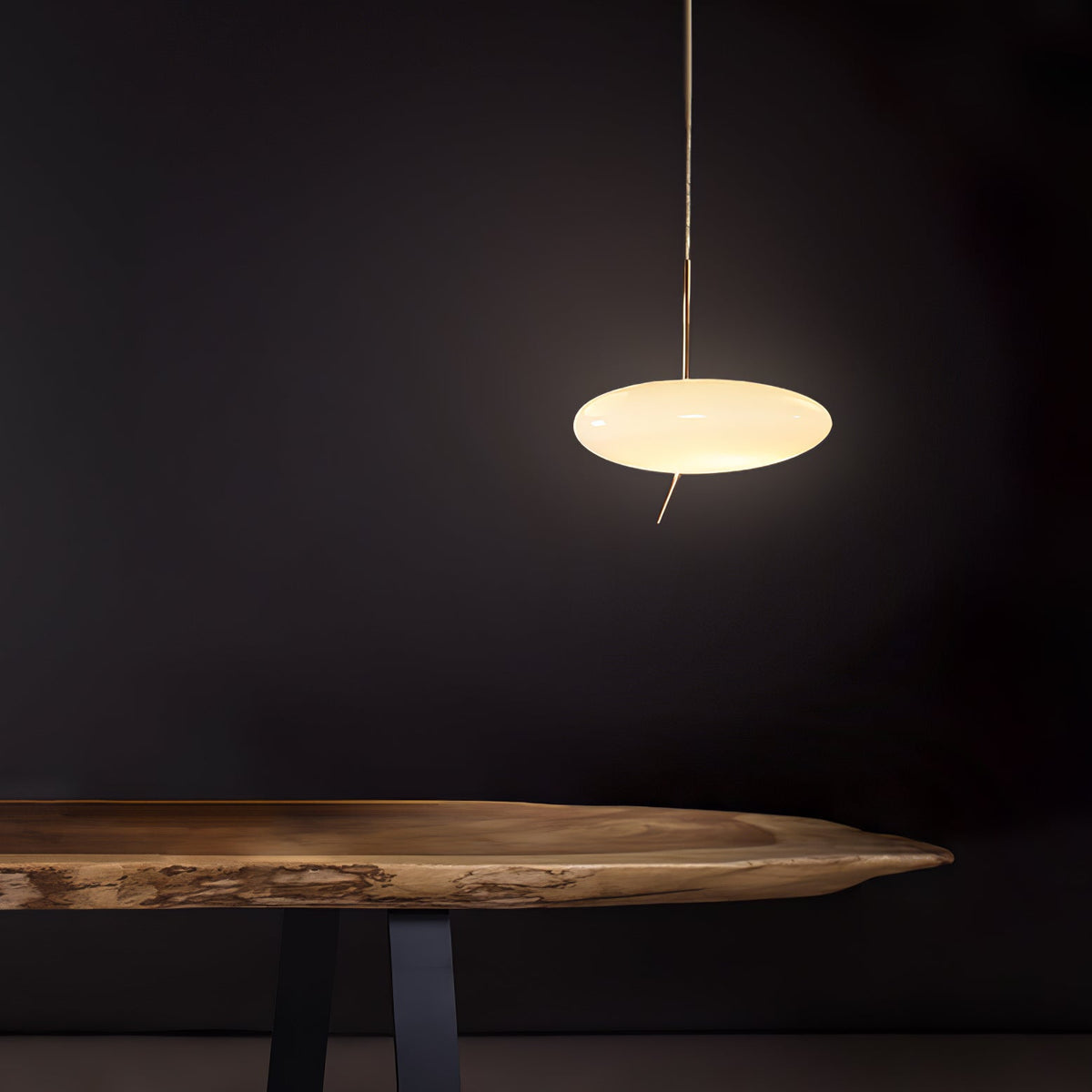 Soft Glow Pendant Light With Rose Gold Pebble