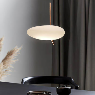 Soft Glow Pendant Light With Rose Gold Pebble