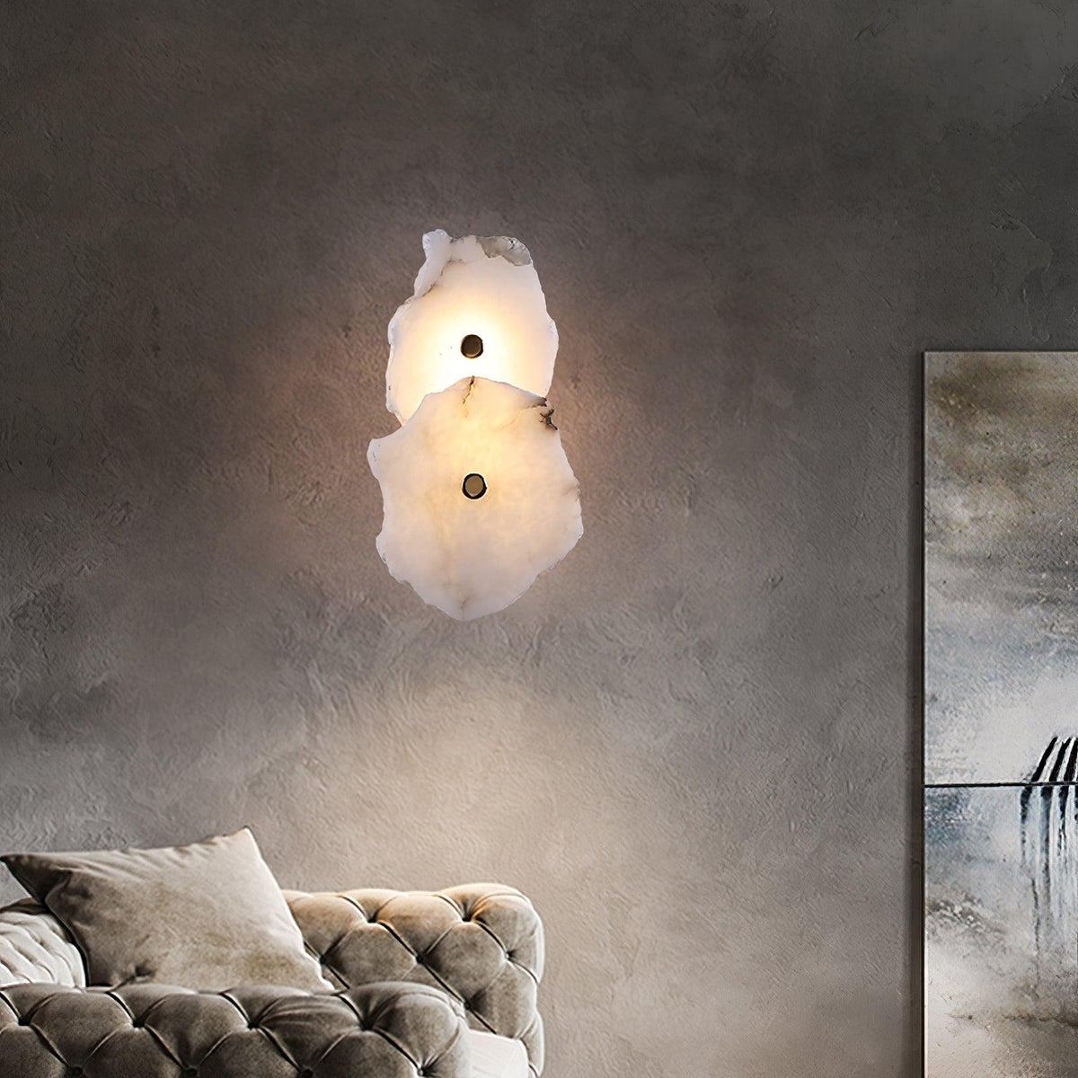 Gentle LED Glow Alabaster Bloom Wall Light