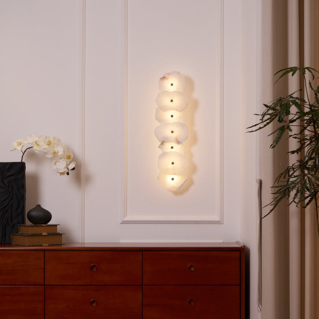Gentle LED Glow Alabaster Bloom Wall Light