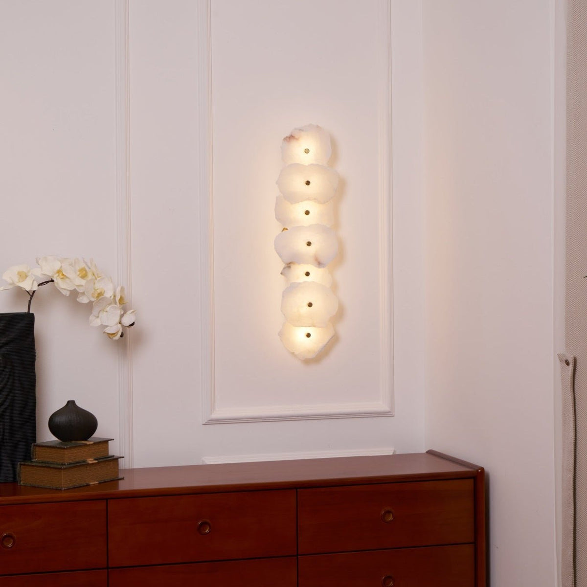 Gentle LED Glow Alabaster Bloom Wall Light