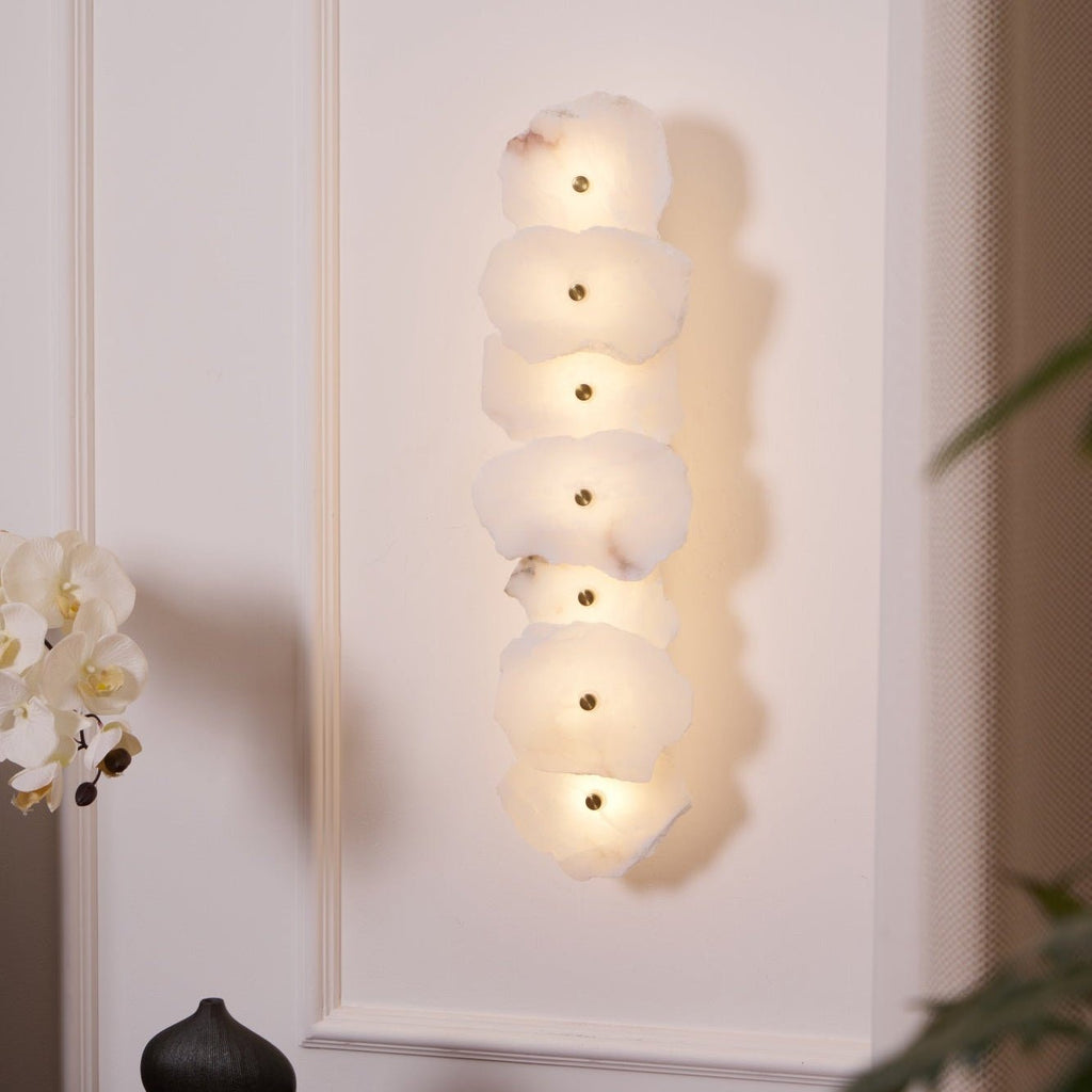 Gentle LED Glow Alabaster Bloom Wall Light