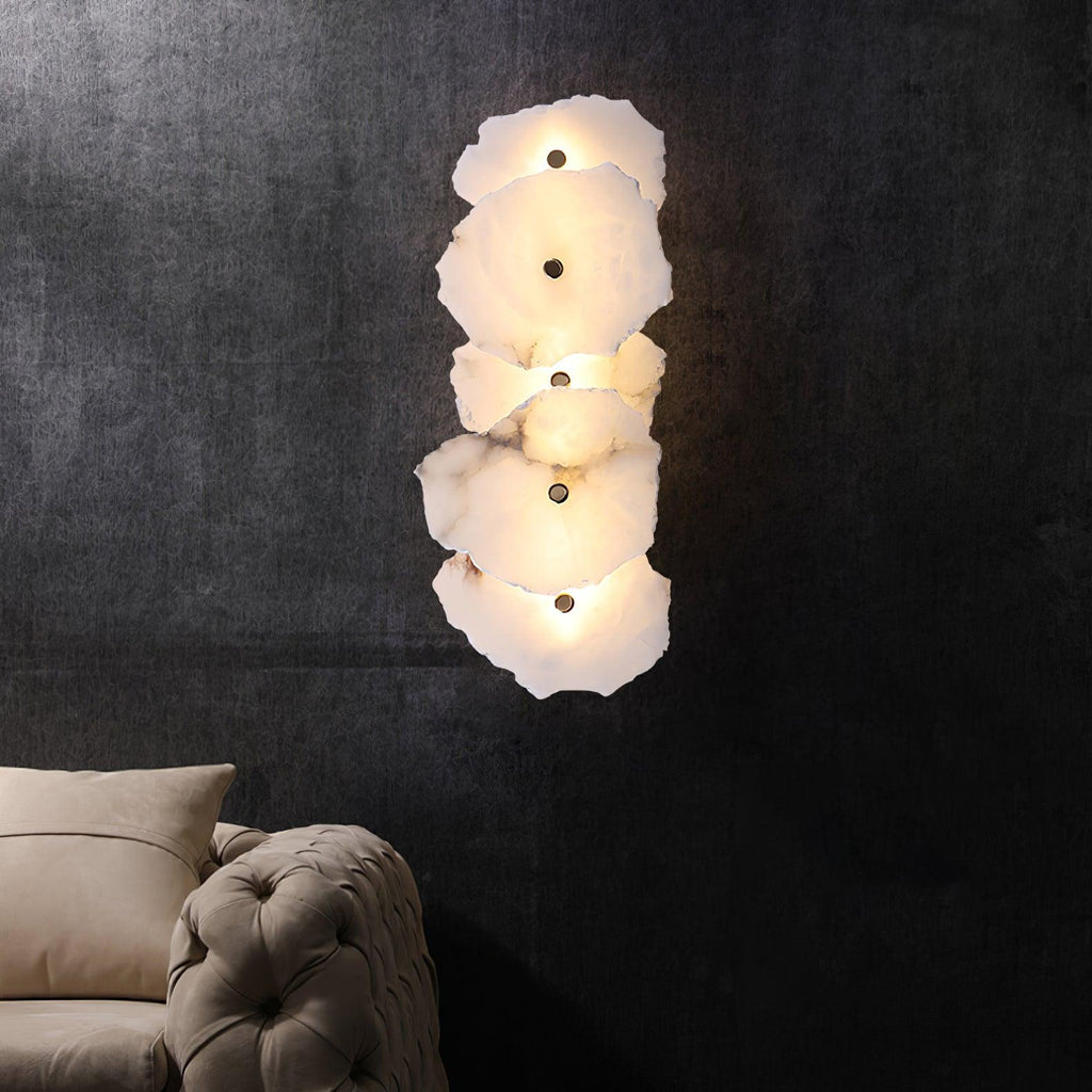 Gentle LED Glow Alabaster Bloom Wall Light