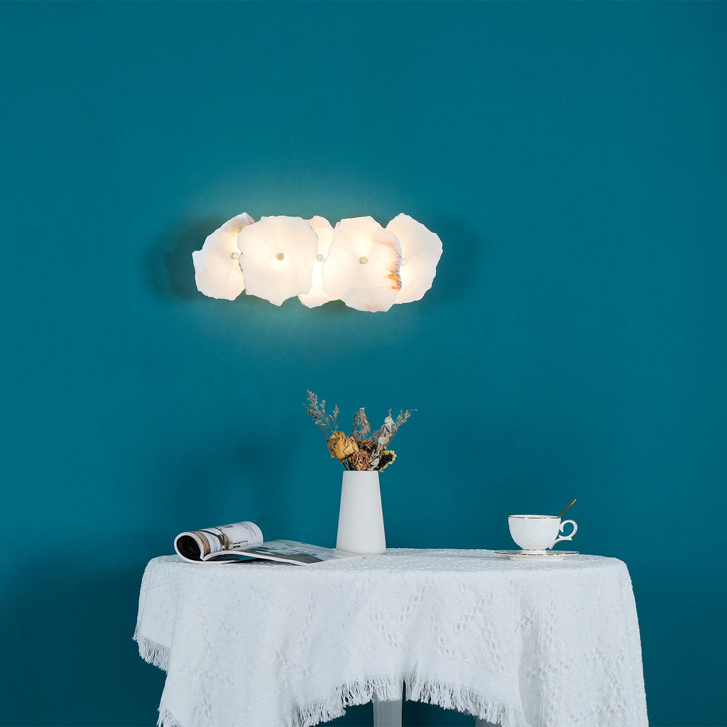 Gentle LED Glow Alabaster Bloom Wall Light