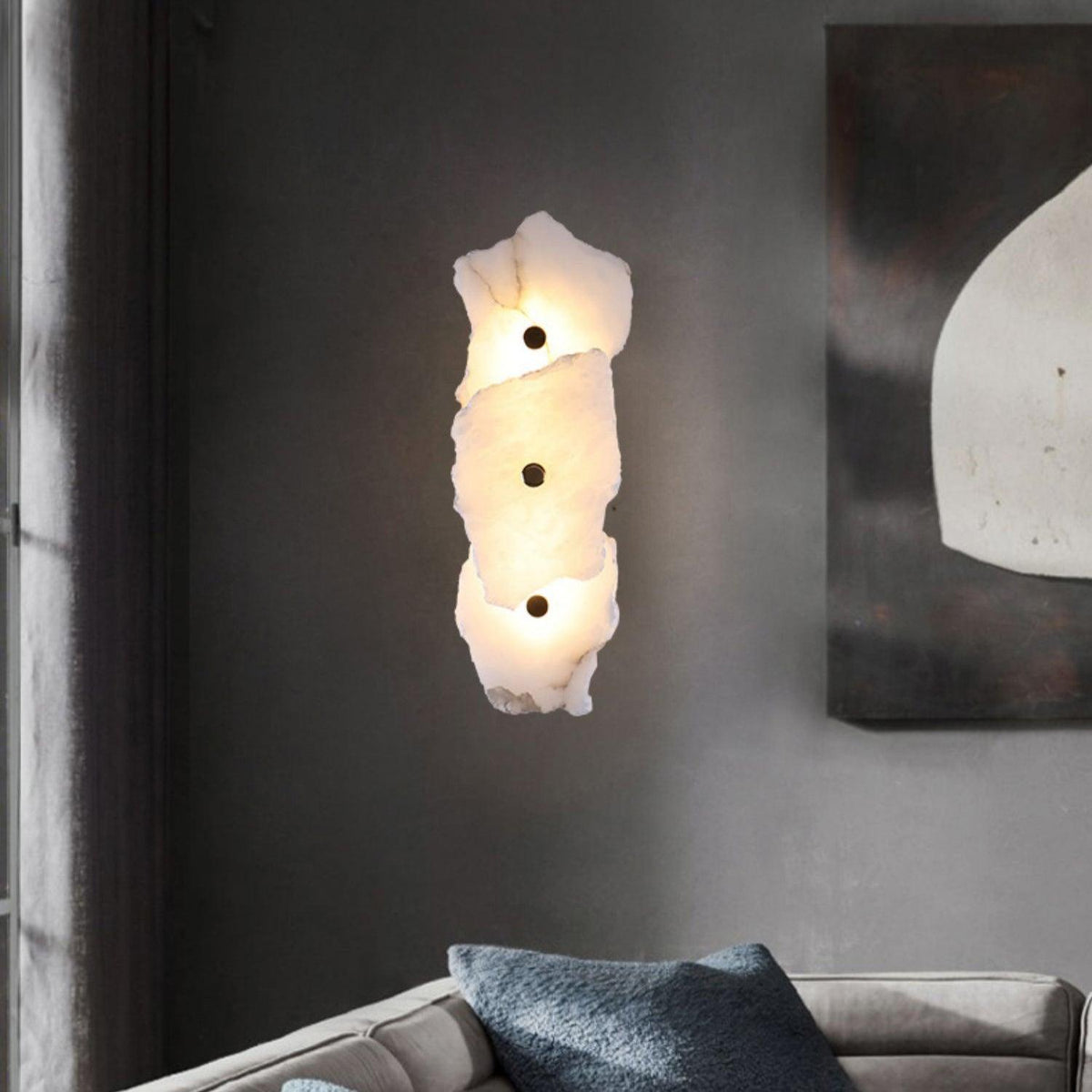 Gentle LED Glow Alabaster Bloom Wall Light