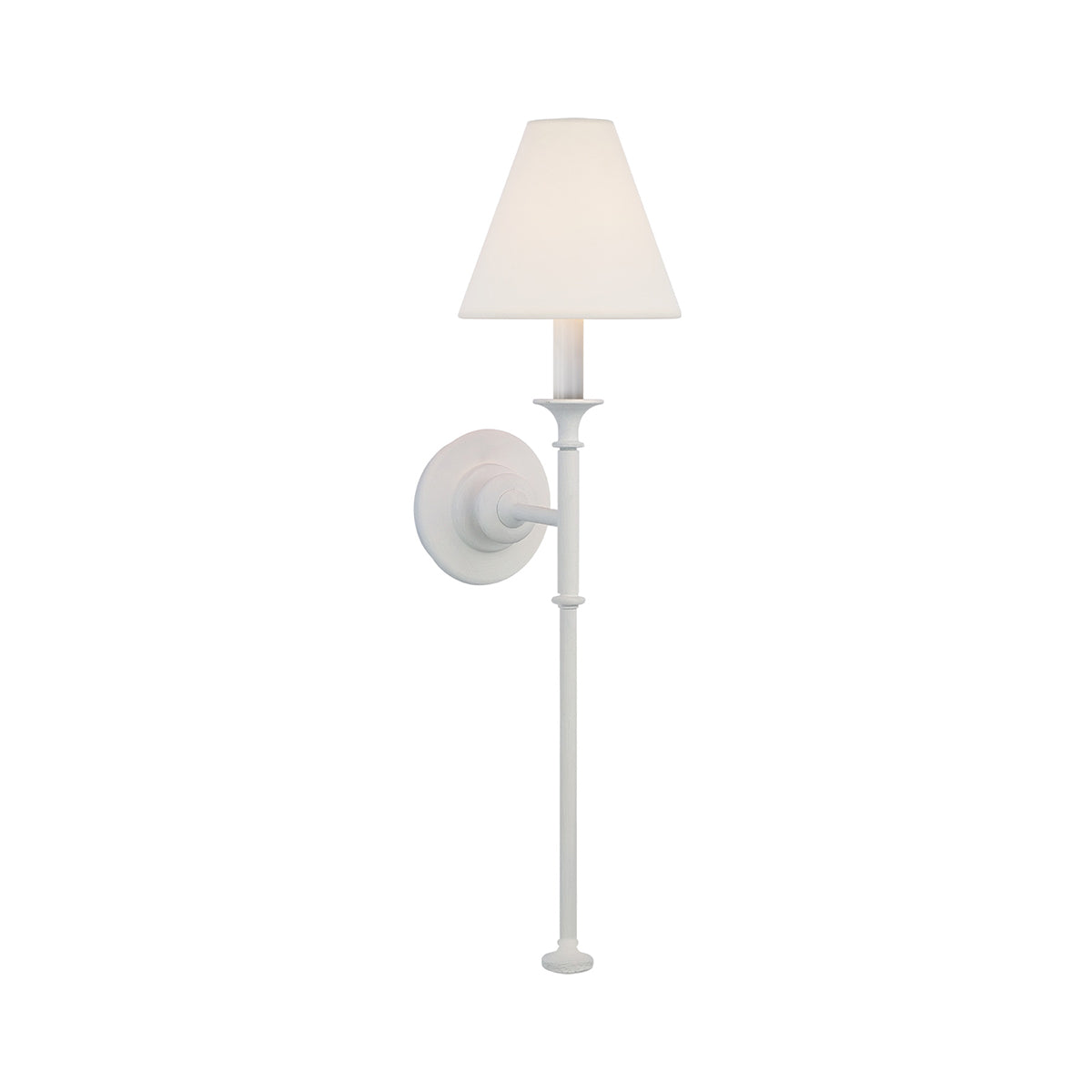 White Cone Shade And Black Metal Arm Wall Lamp Inspired Candle