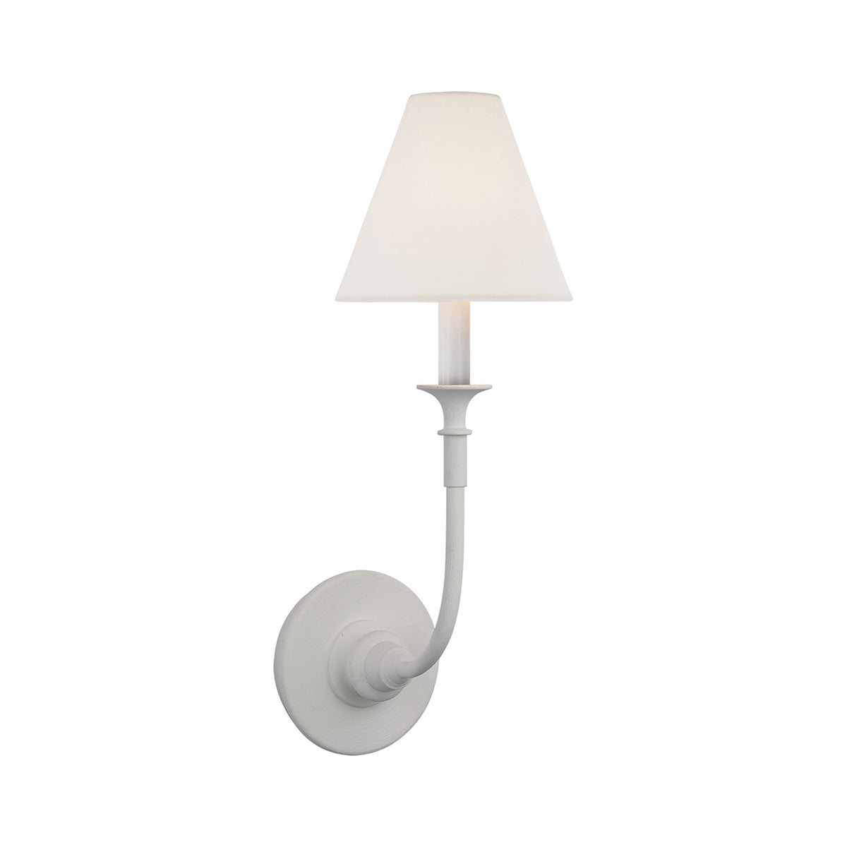 White Cone Shade And Black Metal Arm Wall Lamp Inspired Candle