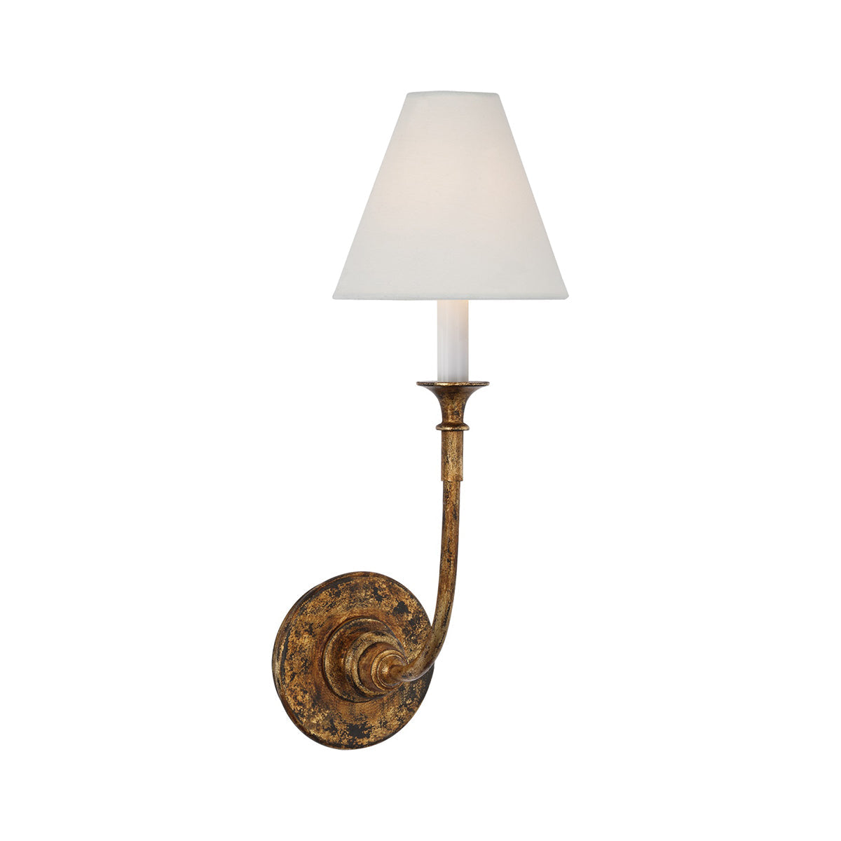 White Cone Shade And Black Metal Arm Wall Lamp Inspired Candle