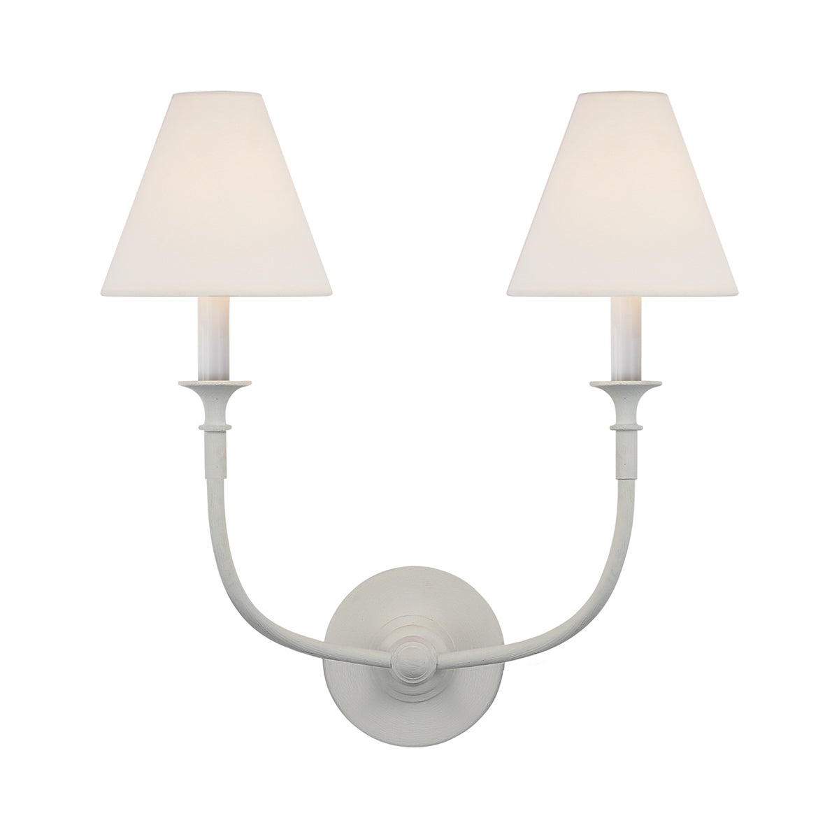 White Cone Shade And Black Metal Arm Wall Lamp Inspired Candle