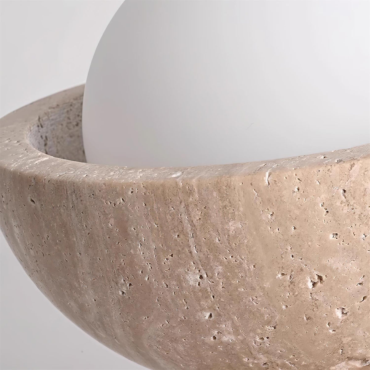 Ambient Light Wood Accent Travertine Pendant