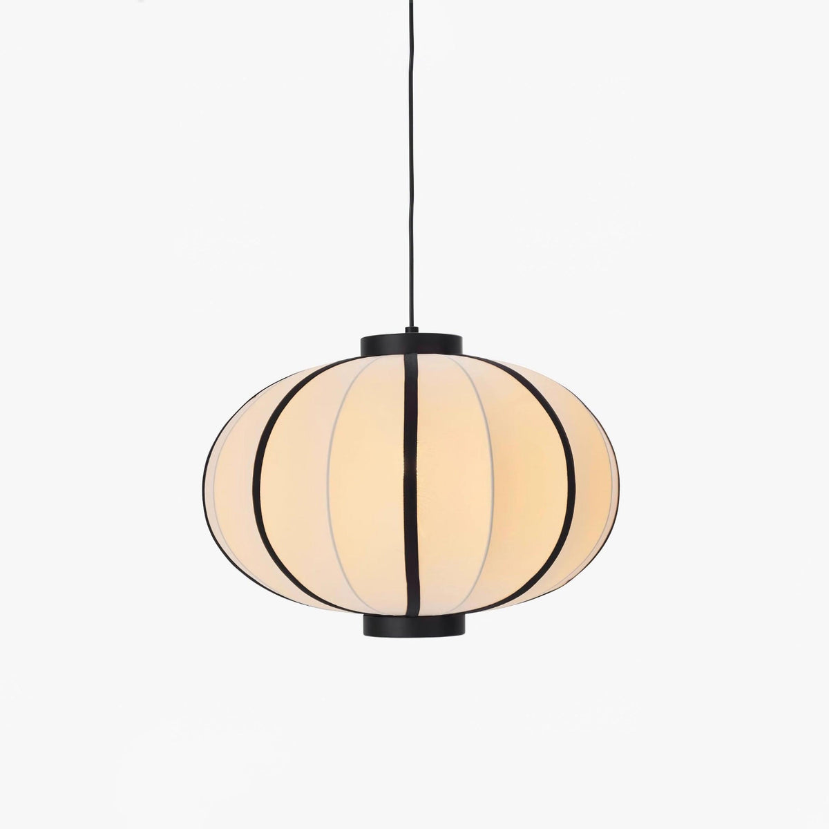 Metal Frame And Fabric Shade With Vintage Pendant Light