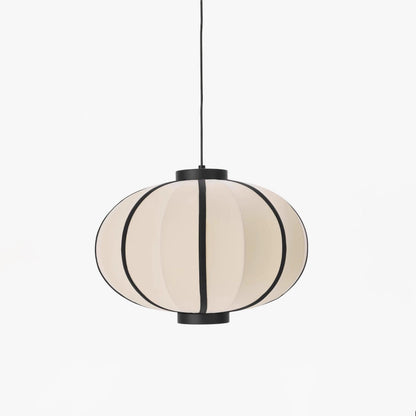 Metal Frame And Fabric Shade With Vintage Pendant Light