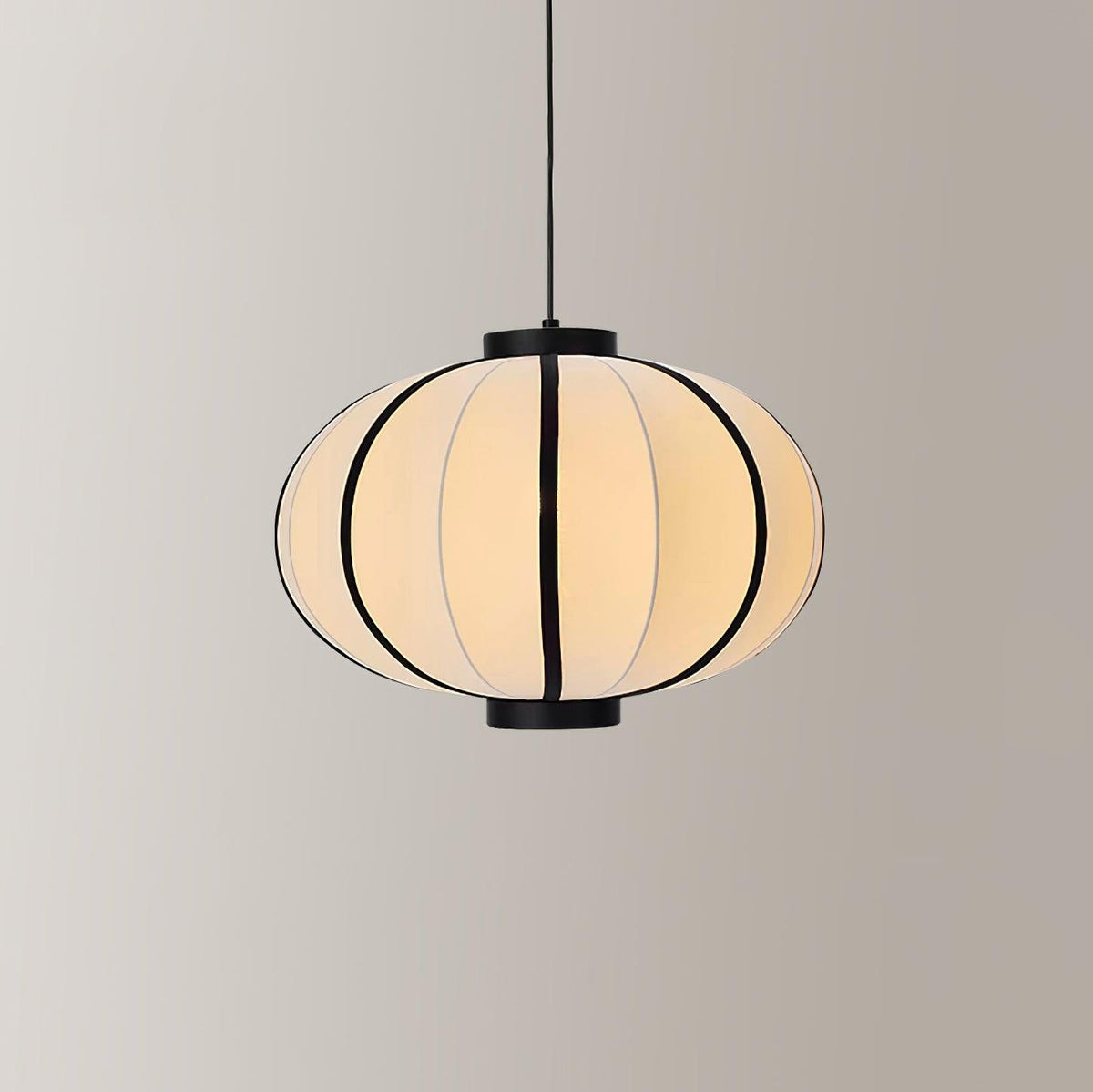 Metal Frame And Fabric Shade With Vintage Pendant Light