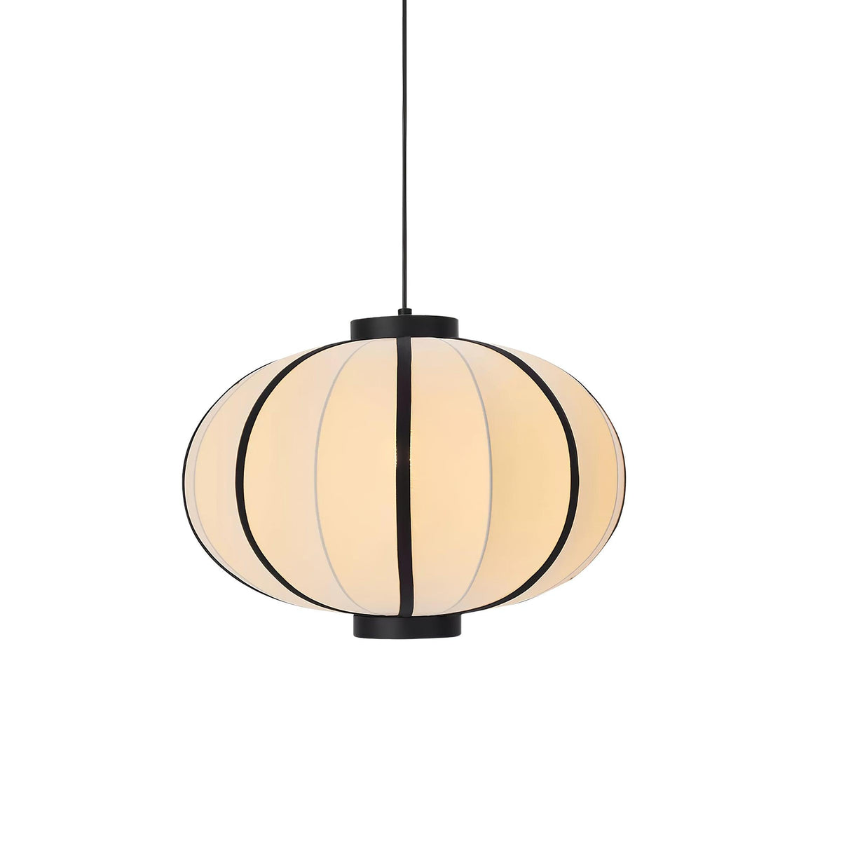 Metal Frame And Fabric Shade With Vintage Pendant Light
