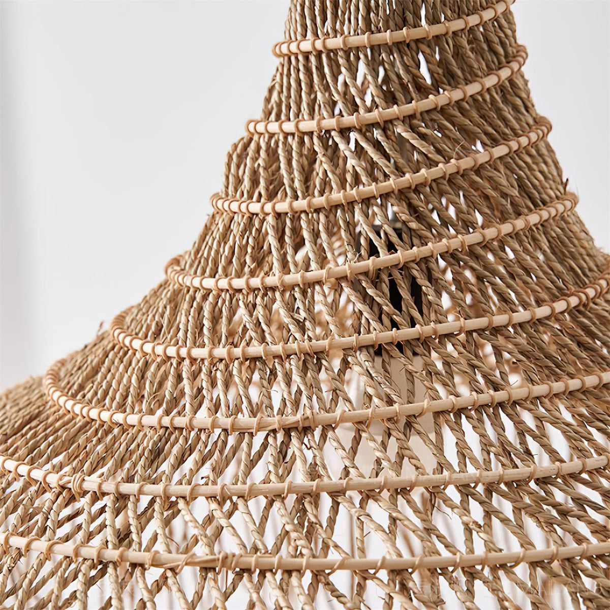 Handwoven Natural Rattan Shade Pendant Light