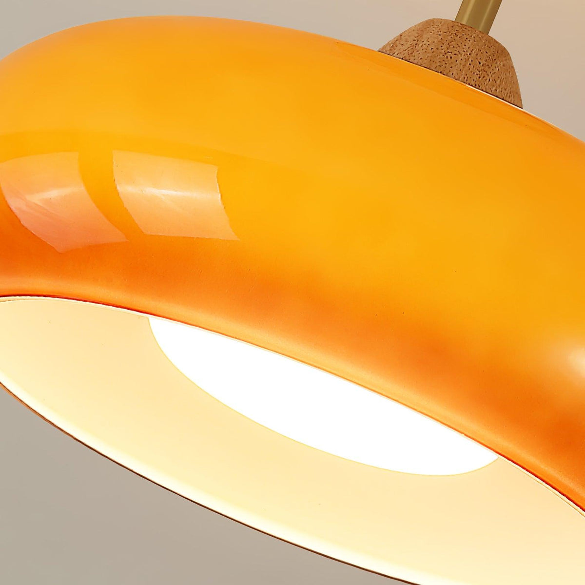 Orange And White Wood Bauhaus Glass Disc Flush Mount Ceiling Light
