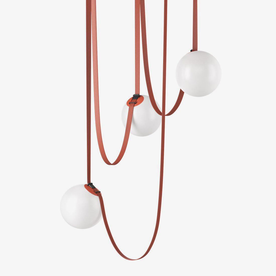 Sophistication Glass And Leather Geometric Pendant Light