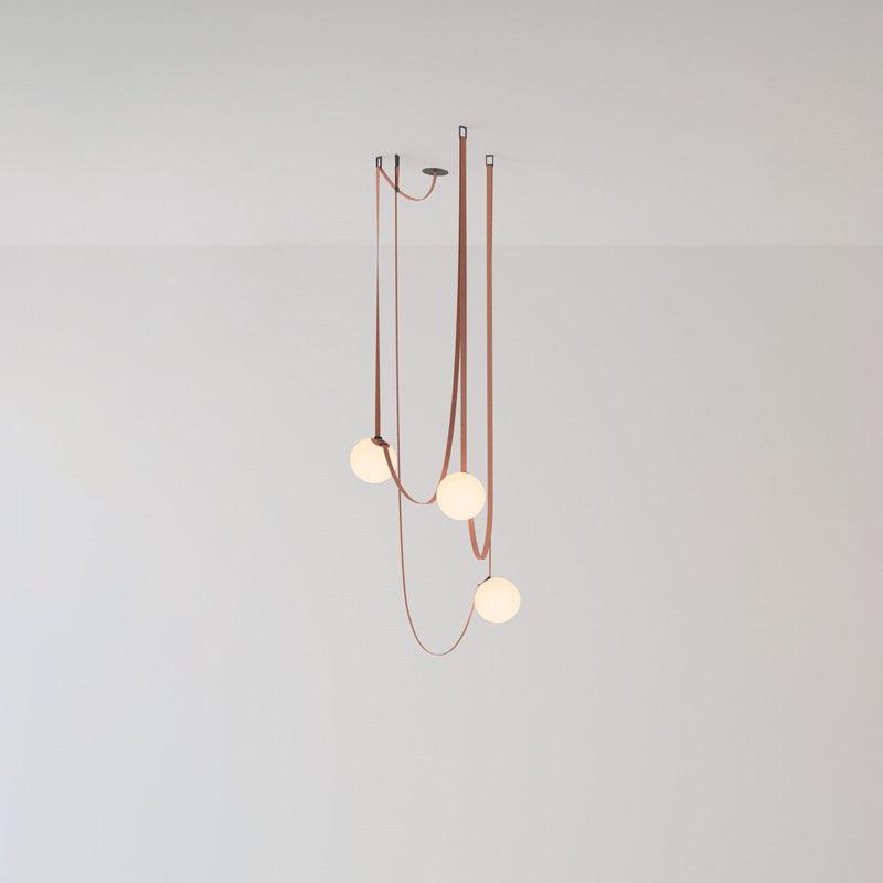 Sophistication Glass And Leather Geometric Pendant Light