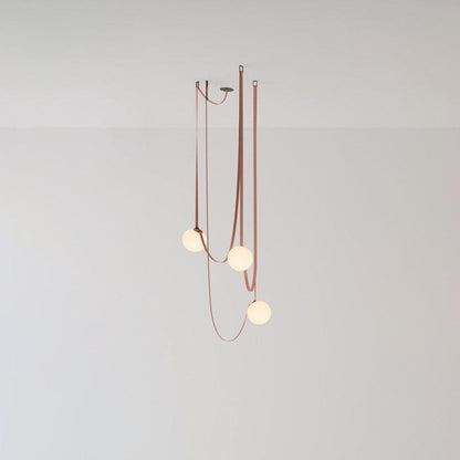 Sophistication Glass And Leather Geometric Pendant Light