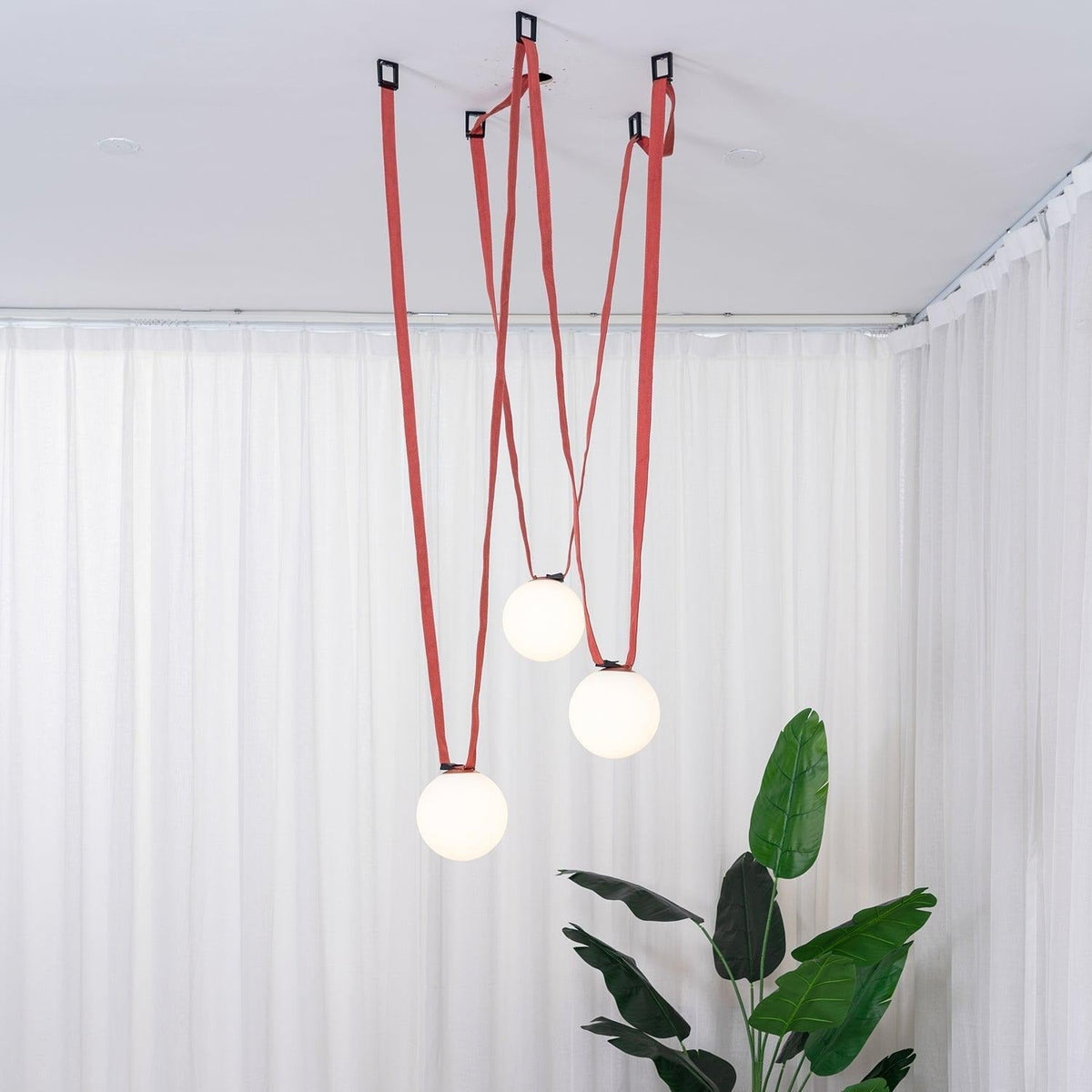 Sophistication Glass And Leather Geometric Pendant Light
