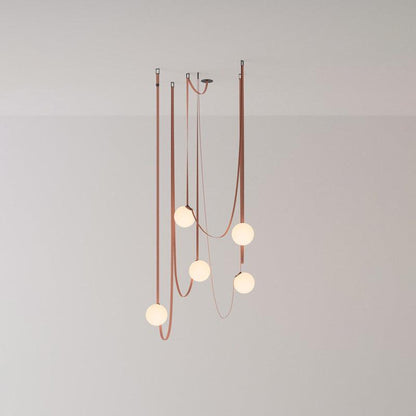 Sophistication Glass And Leather Geometric Pendant Light