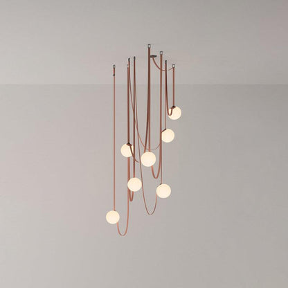Sophistication Glass And Leather Geometric Pendant Light