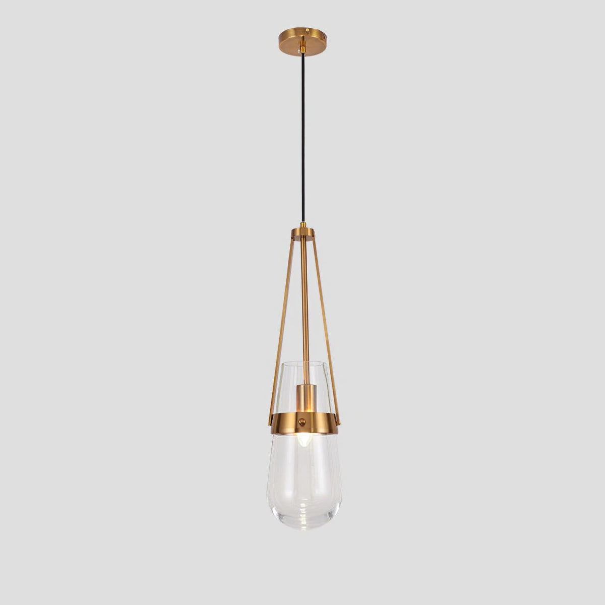 Light Pendant Glass Blue With Gold Finish